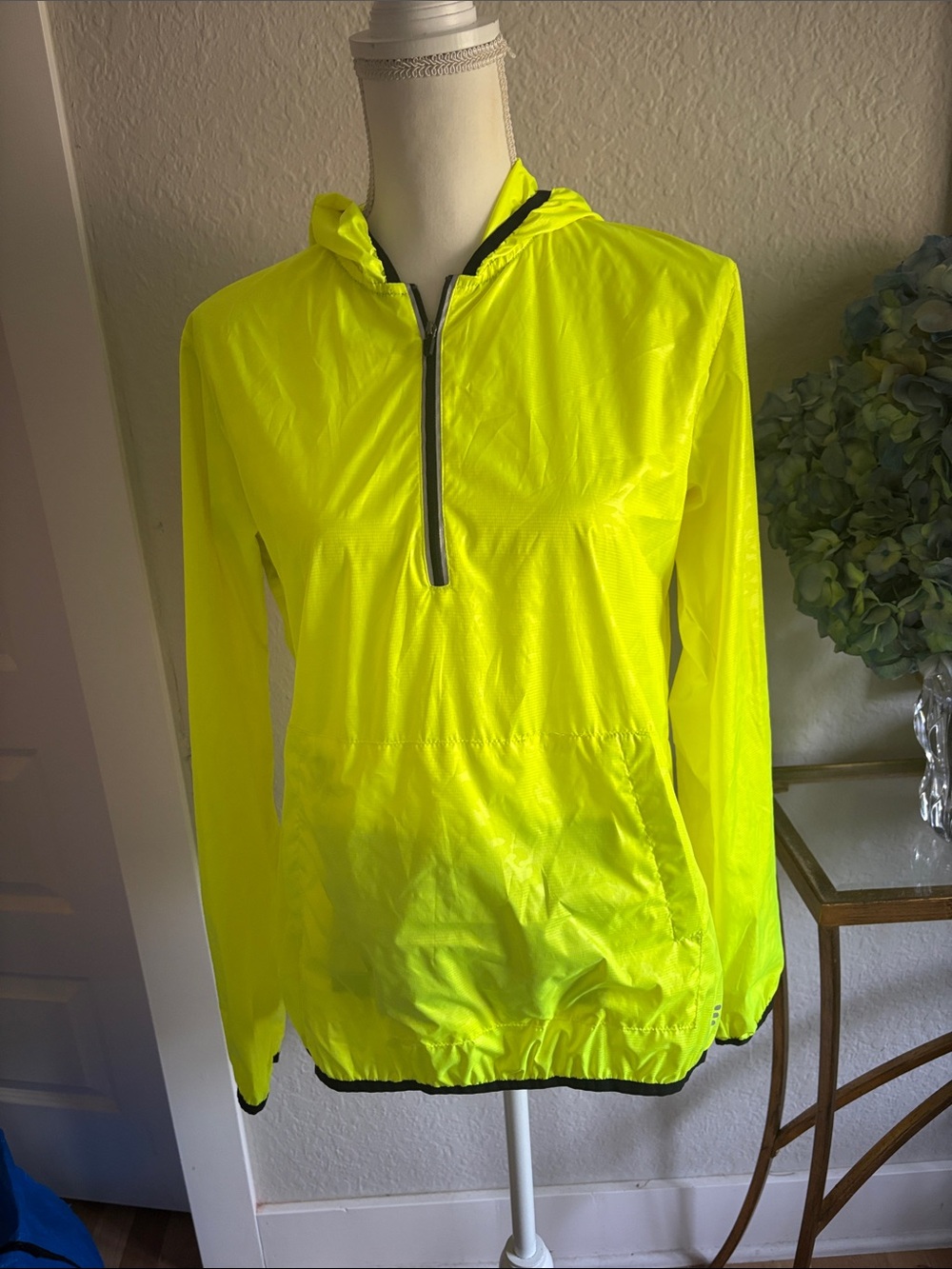 bcg Neon Yellow Half-Zip Hooded Ski Jacket NWOT